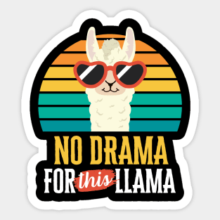 No Drama for This Llama Funny Vintage Sunset Animal Lover Sticker